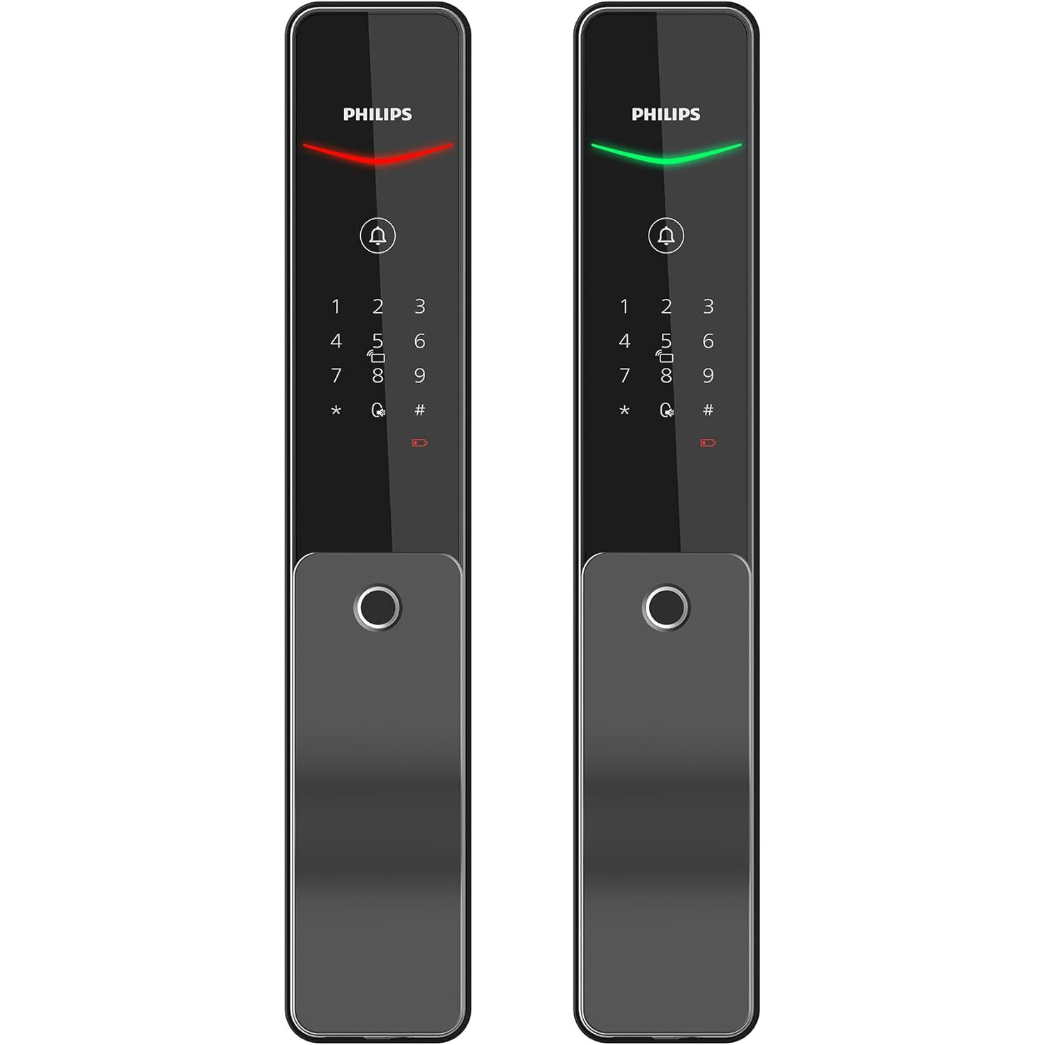 Philips EasyKey DDL801-5HBS Smart Door Lock, Fingerprint Push-Pull Keyless Entry, PIN Code, RFID Card, App Remote Access, Auto Lock, Dual Verification, Grey Mohammed Fakhroo& Bros.