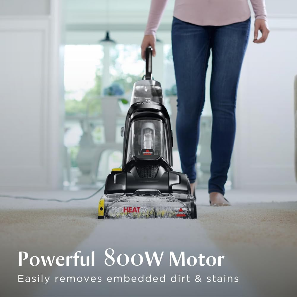 Bissell ProHeat 2X Revolution Cleanshot 2066E – Upright Carpet Cleaner with HeatWave Technology, Powerful Stain Removal, Large 10kg, Ideal for Tough Stains & Deep Cleaning