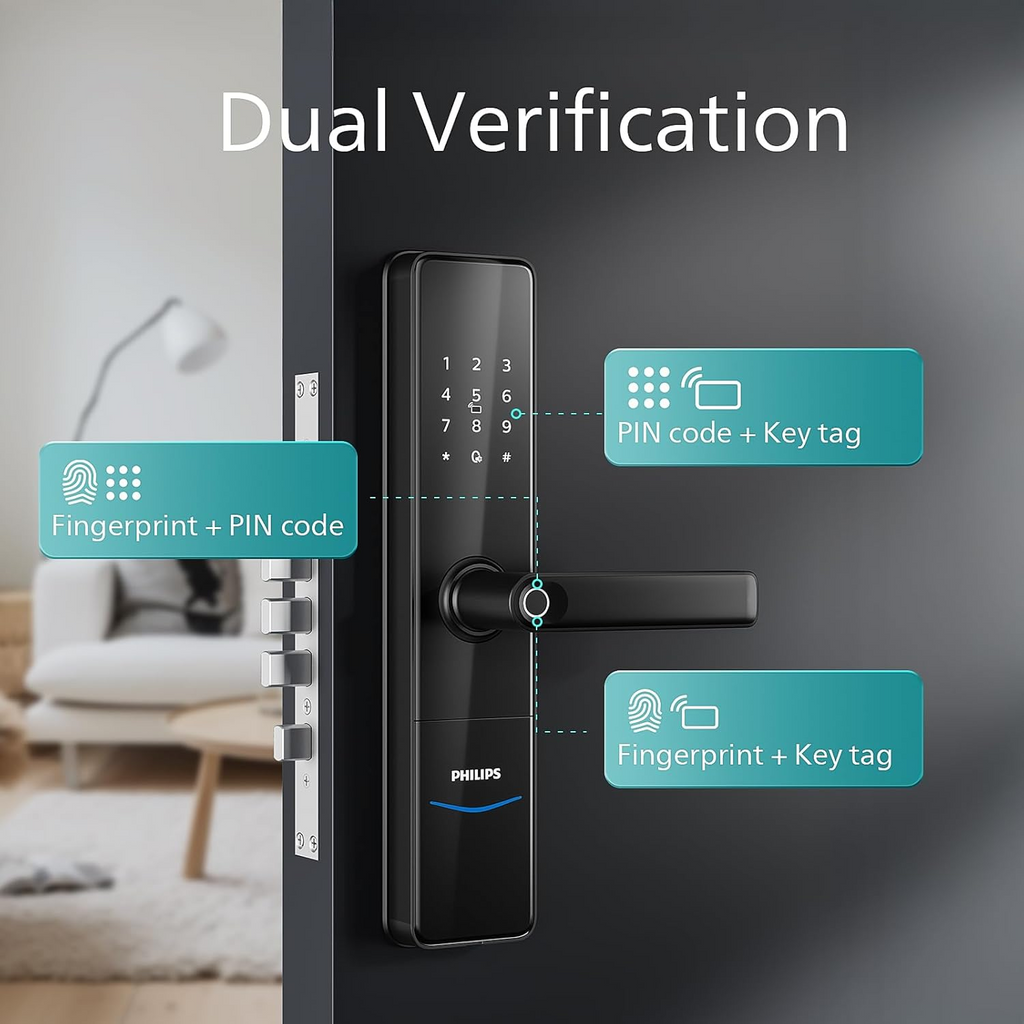 Philips Easykey DDL603E-5HWS Fingerprint Lock - Smart Lock Mohammed Fakhroo& Bros.