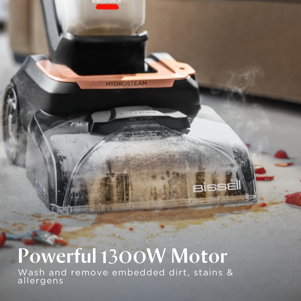 Bissell Revolution HydroSteam Carpet Deep Cleaner 3672E – The Only Carpet Cleaner with the Powerful Steam Cleaning technology for Carpets & Upholstery, Large Tank