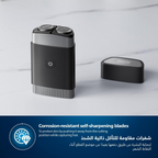 Philips PQ888/06 Compact Electric Shaver for Travel | IPX7 Waterproof | 60 Min Cordless Runtime | Travel-Friendly Black/Silver