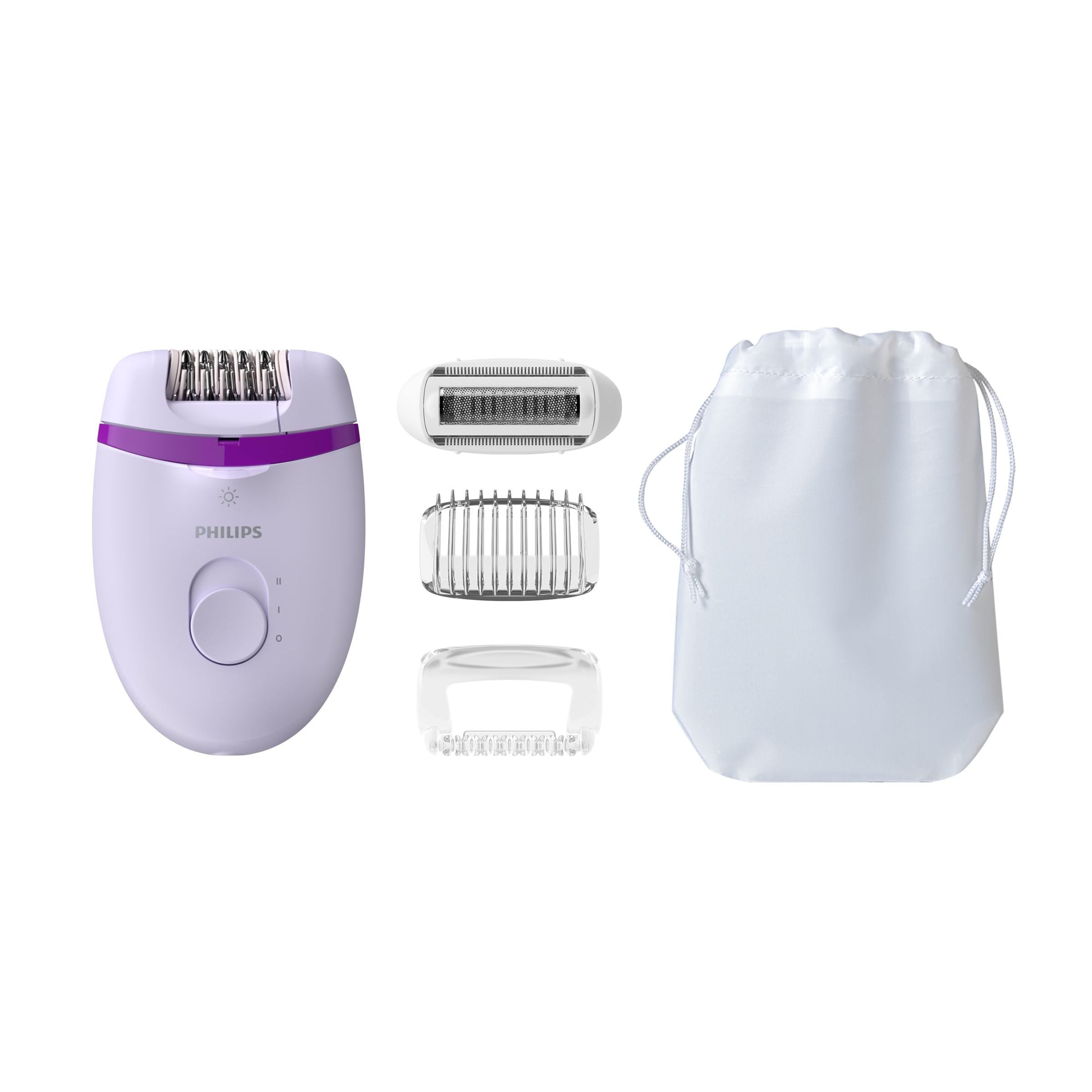 Philips Satinelle Essential Corded Compact Epilator - Purple - BRE275/00
