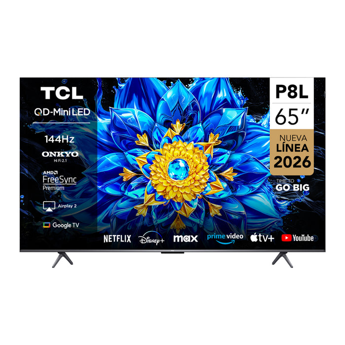 TCL  Premium QLED UHD 4K Television 144Hz, Dolby Vision Atmos Audio ONKYO 2.1 - P8L