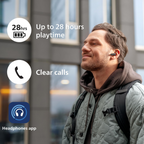 PHILIPS TAT2139BK/97 True Wireless In Ear Bluetooth Headphones - Small buds. Great value Natural sound. Dynamic bass, Pocket-sized charging case, Clear calls - Black