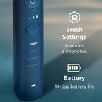 PHILIPS Sonicare DiamondClean 9000 Electric Toothbrush, 1 Brush Head, Aqua 1000% More Plaque Removal¹, Visual Pressure Sensor, 12 Brush Settings, App Connected, 14-Day Battery, Travel Case Mohammed Fakhroo& Bros.