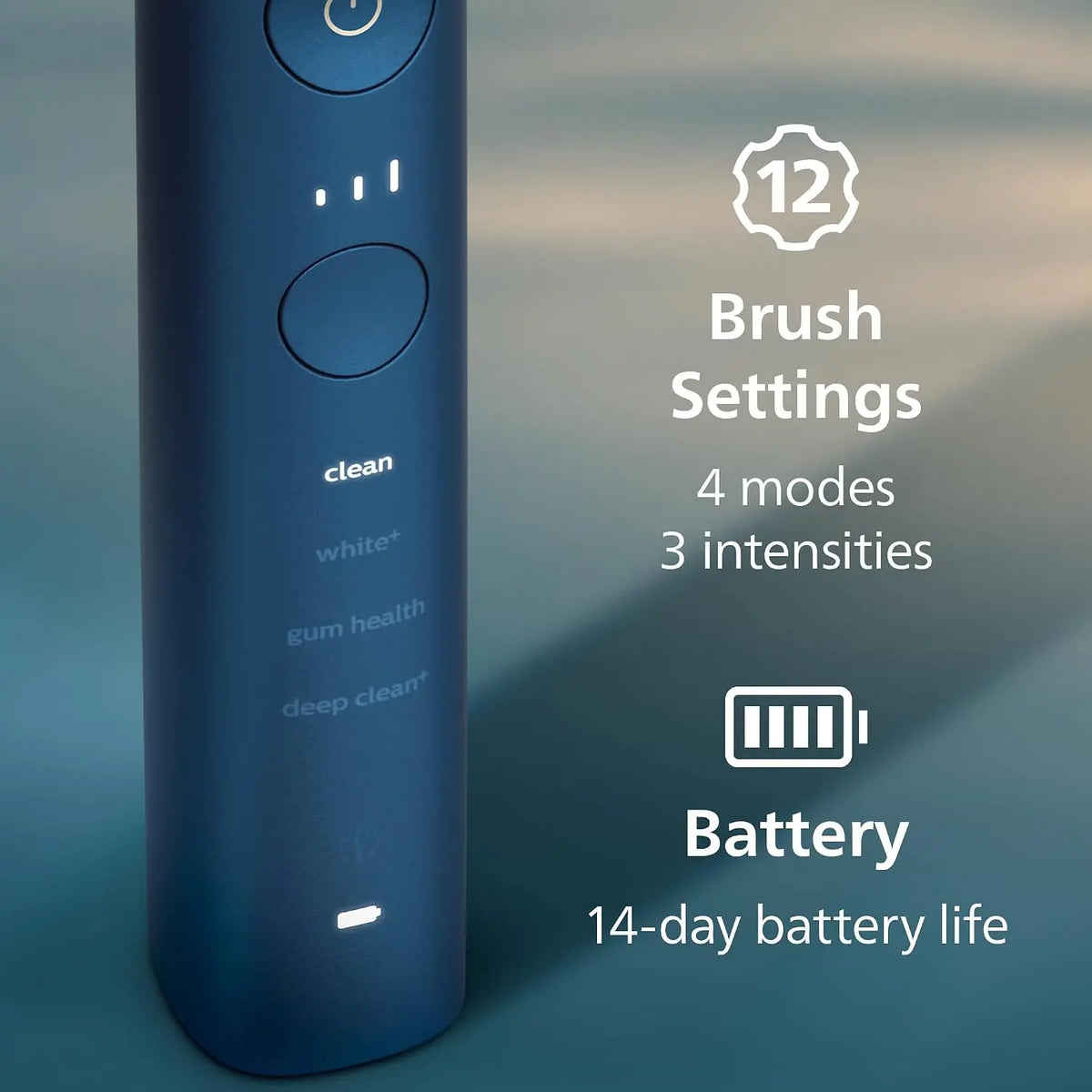 PHILIPS Sonicare DiamondClean 9000 Electric Toothbrush, 1 Brush Head, Aqua 1000% More Plaque Removal¹, Visual Pressure Sensor, 12 Brush Settings, App Connected, 14-Day Battery, Travel Case Mohammed Fakhroo& Bros.