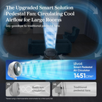 Levoit Standing Fan for Bedroom, CirculAir 120° Oscillating, Quiet 20dB, 9 Speeds, 4 Modes, DC Motor, 2 in 1 Pedestal & Tabletop, 82ft, Remote Control, Sensor, 9H Timer, 908CFM Ultra-High Airflow