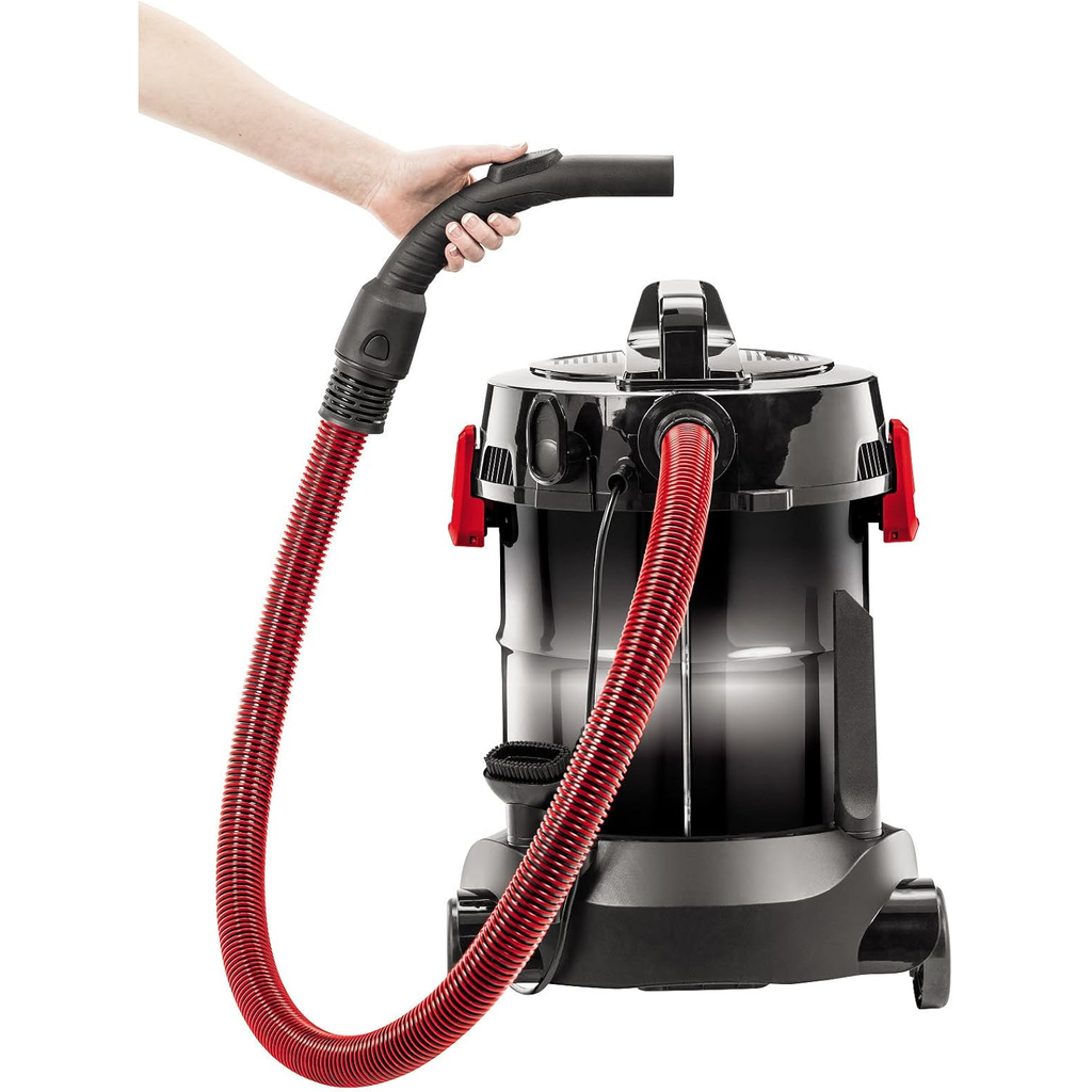 Bissell Drum MultiClean 1500W Wet & Dry 23L Vacuum Cleaner, Dust Bag Filter + Hose Assy + 2 Extension Wands + Multi Surface Floor Tool + Large Area Wet Cleaning Tool