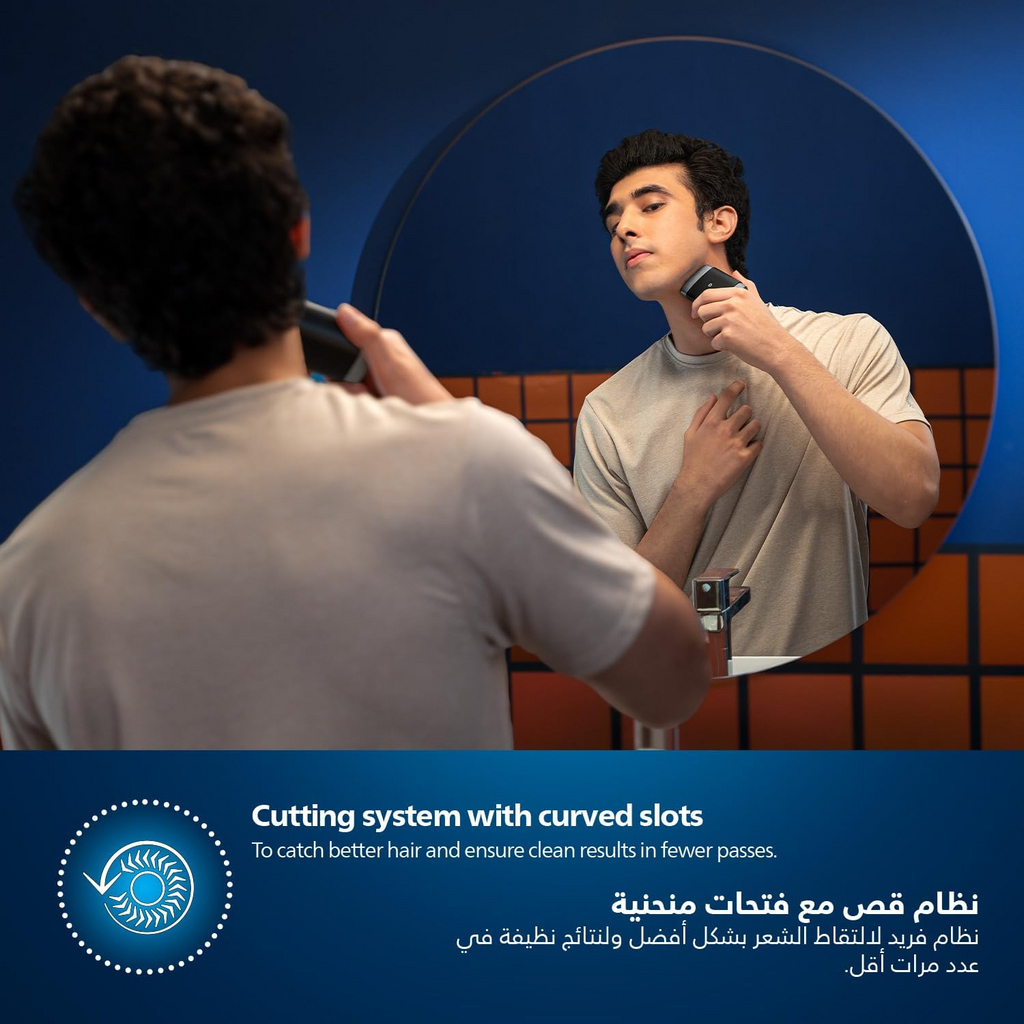 Philips PQ888/06 Compact Electric Shaver for Travel | IPX7 Waterproof | 60 Min Cordless Runtime | Travel-Friendly Black/Silver