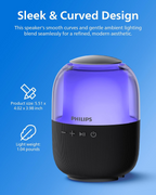 Philips TAS2108 Portable Bluetooth Speaker, 5W RMS, 7H Playtime, TWS Stereo Pairing, LED Light Effects, USB-C Charging – Punchy bass, Compact Wireless Speaker for Home, Outdoor, Travel