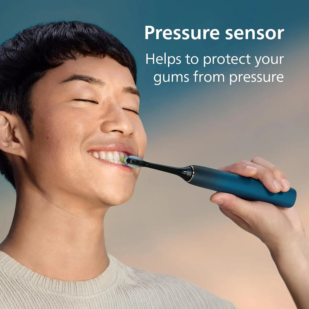 PHILIPS Sonicare DiamondClean 9000 Electric Toothbrush, 1 Brush Head, Aqua 1000% More Plaque Removal¹, Visual Pressure Sensor, 12 Brush Settings, App Connected, 14-Day Battery, Travel Case Mohammed Fakhroo& Bros.