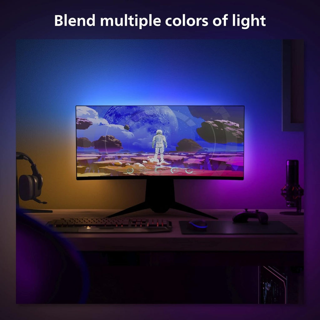 Philips Hue Play Gradient PC Lightstrip Starter Kit Including Bridge [for 24-27 Inch Screens] LED Smart Lighting. Sync for Entertainment,Gaming and Media.