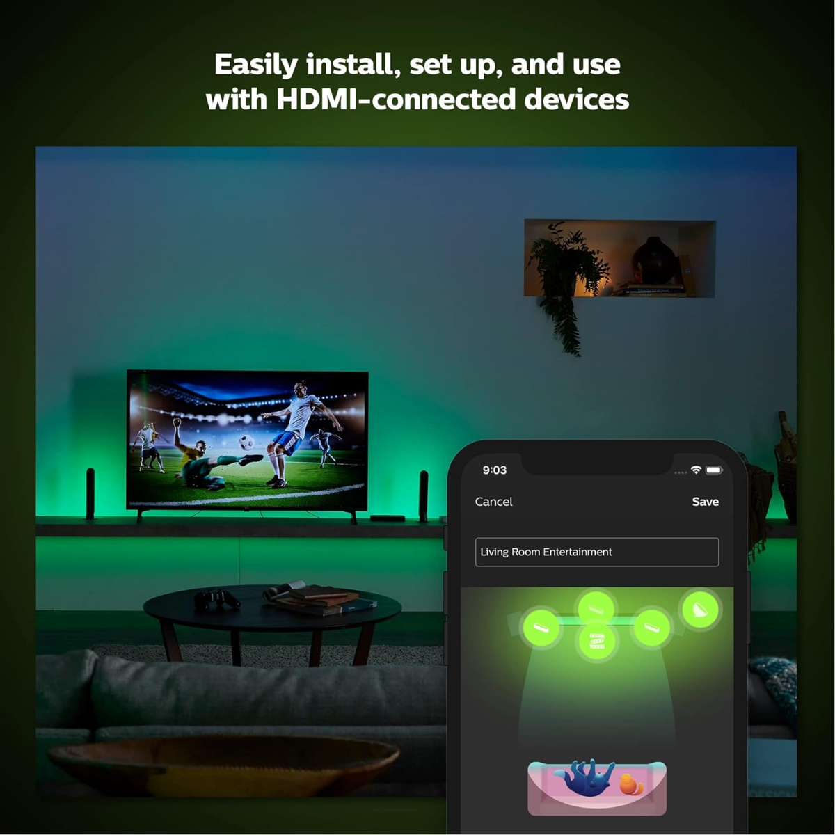 Philips Hue Play HDMI Sync Box - Requires Hue Bridge - Supports Dolby Vision HDR10+ and 4K - Control with Hue App - Compatible with Alexa, Google Assistant, and Apple HomeKit