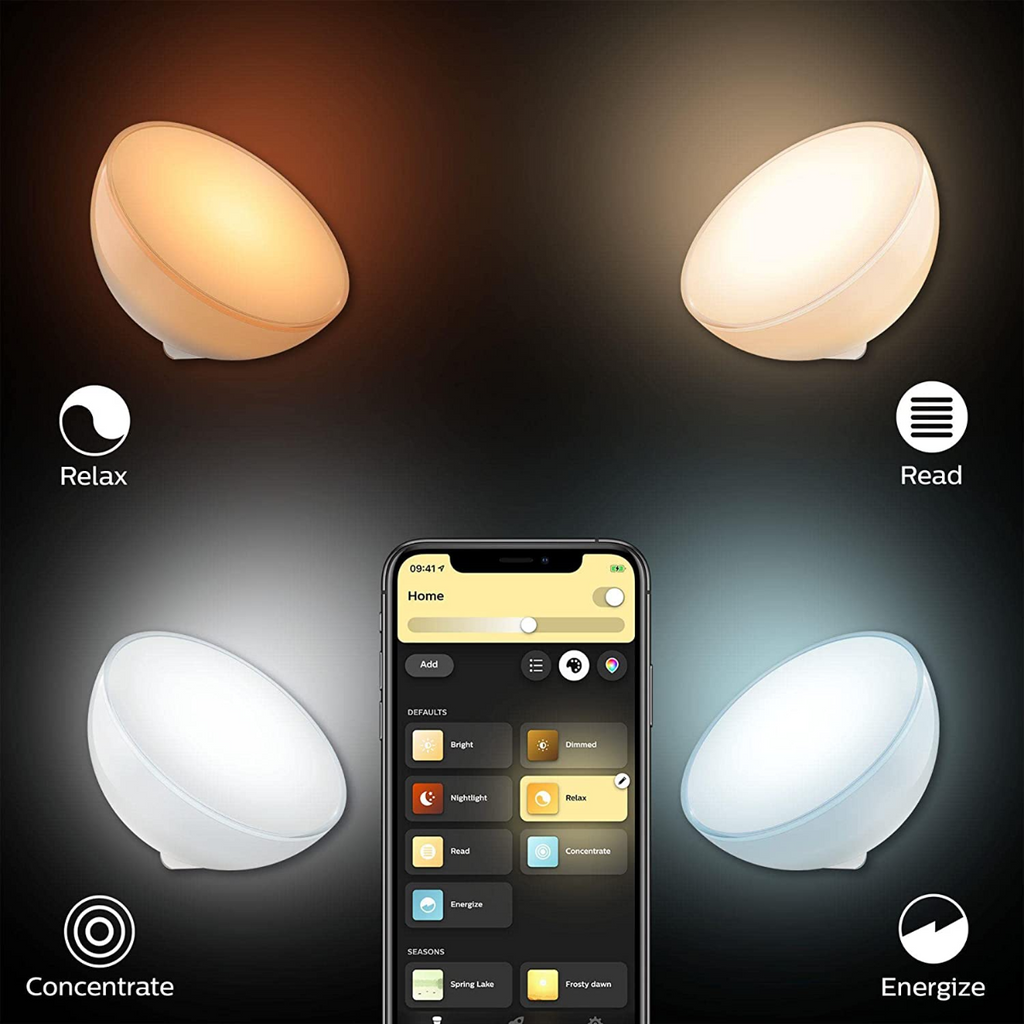 Philips Hue Go White and Color Portable Dimmable Smart LED Light (Bluetooth & Zigbee) Table Lamp, White