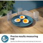 Philips Egg Cooker 3000 Series, Family Size up to 6 Eggs (soft, medium, hard, poached), Easy to clean, Poached Tray & Egg Piercer Accessory, 400W Power, Compact Design (HD9137/91)