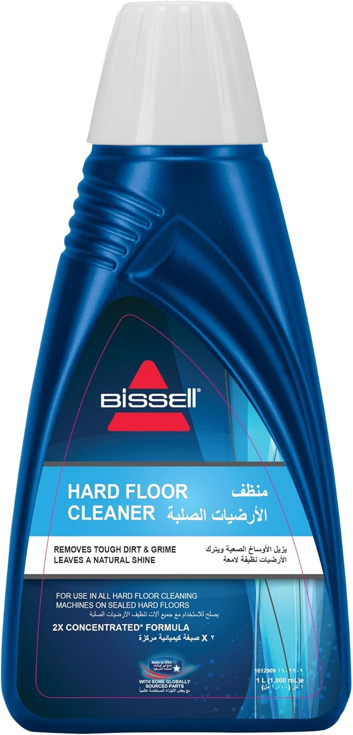 Bissell Wash & Shine Hard Floor Cleaner 1000mL 1144K – Streak-Free Shine, Removes Dirt & Stains, Safe for All Hard Floors, Fresh Scent