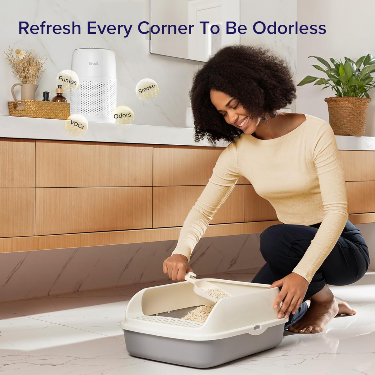 LEVOIT Air Purifier for Home Bedroom, Ultra Quiet HEPA Air Filter Cleaner with Fragrance Sponge & 3 Speed for Better Sleep, Allergies, Dust, Odour, Pet, Smoke, Office, Desktop, 100% Ozone Free