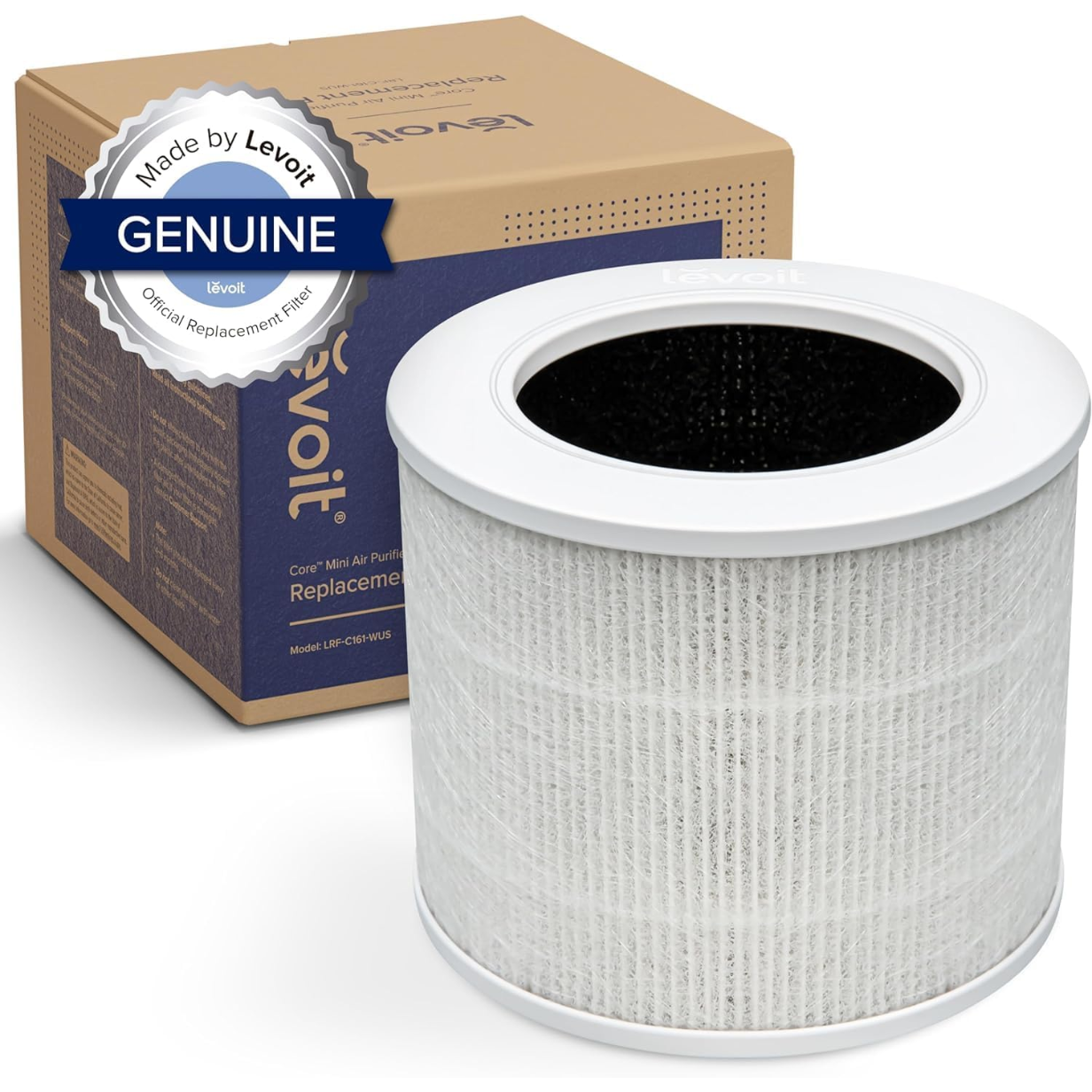 LEVOIT Air Purifier Core Mini Replacement Filter 3-in-1 HEPA, High-Efficiency Activated Carbon, Core Mini-RF White