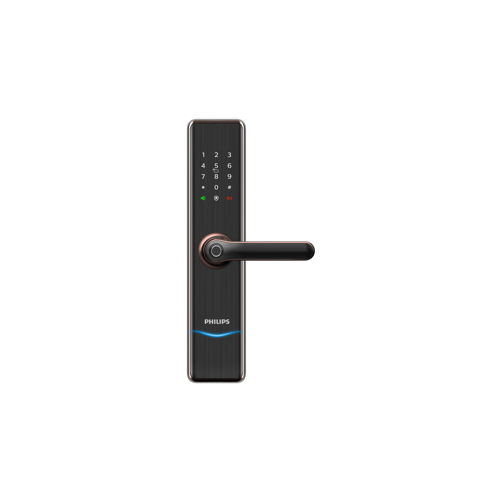 Philips EasyKey 7300-5HB Smart Door Lock - Smart Lock, Smart Door Lock , Fingerprint Lock, Smart Home, Home Improvement, Keyless Door Lock, Smart Home Gadgets, Safety Lock- Copper Mohammed Fakhroo& Bros.