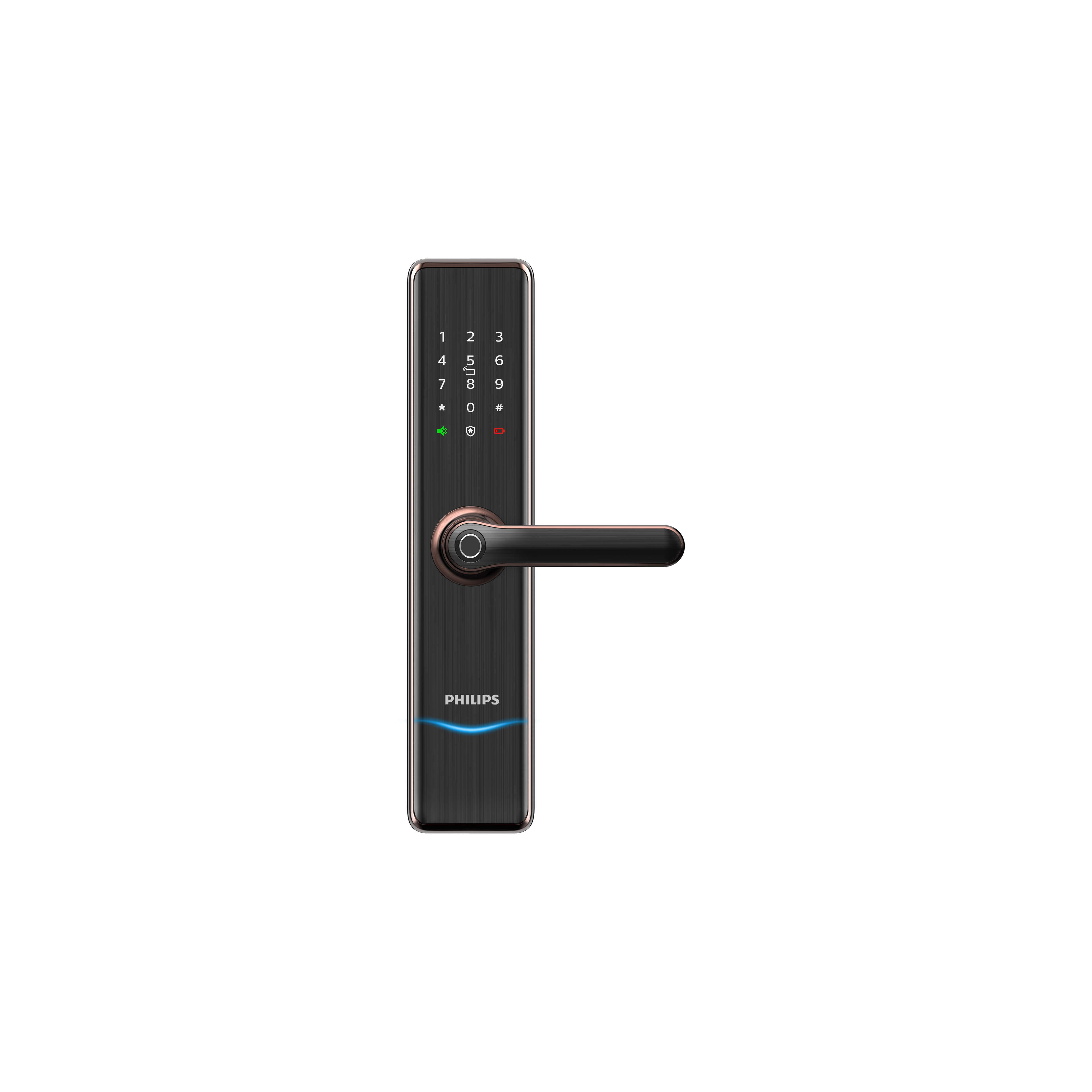 Philips EasyKey 7300-5HB Smart Door Lock - Smart Lock, Smart Door Lock , Fingerprint Lock, Smart Home, Home Improvement, Keyless Door Lock, Smart Home Gadgets, Safety Lock- Copper Mohammed Fakhroo& Bros.