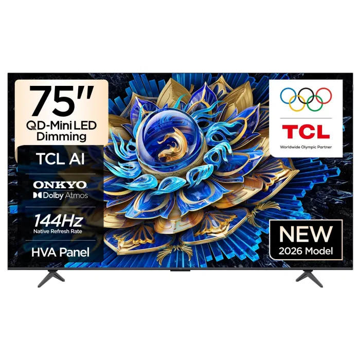 TCL  Premium QLED UHD 4K Television 144Hz, Dolby Vision Atmos Audio ONKYO 2.1 - P8L