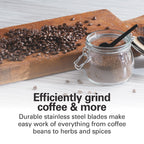 Hamilton Beach Custom Grind™ Coffee Grinder for beans/spices, 5 size settings-coarse to fine, capacity for 4 to 14 cups coffee, stainless steel bowl for easy pour and cleaning, 80393R-ME