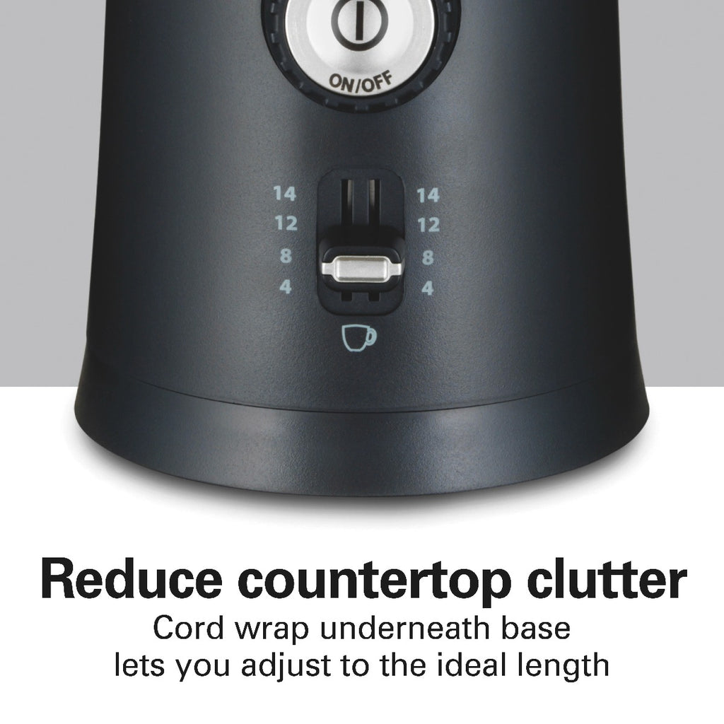 Hamilton Beach Custom Grind™ Coffee Grinder for beans/spices, 5 size settings-coarse to fine, capacity for 4 to 14 cups coffee, stainless steel bowl for easy pour and cleaning, 80393R-ME