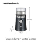 Hamilton Beach Custom Grind™ Coffee Grinder for beans/spices, 5 size settings-coarse to fine, capacity for 4 to 14 cups coffee, stainless steel bowl for easy pour and cleaning, 80393R-ME