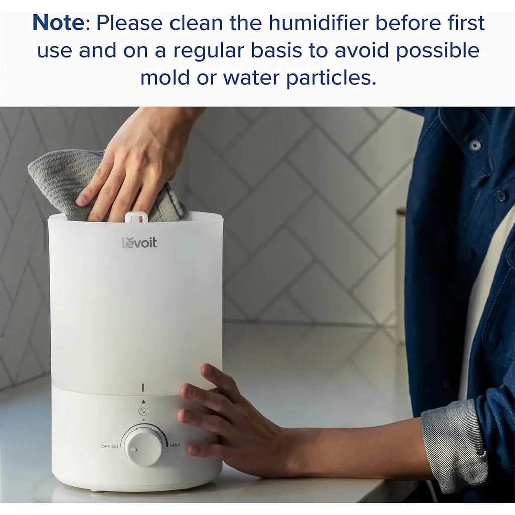 LEVOIT 3L Humidifiers for Bedroom Baby Room with Night Light, Cool Mist Humidifier for Home, Office & Plant, Auto-Off, Up to 25H for 27 ㎡, Quiet Operation with 360° Rotation Nozzle- 2 Filter Sponge devfakhroo