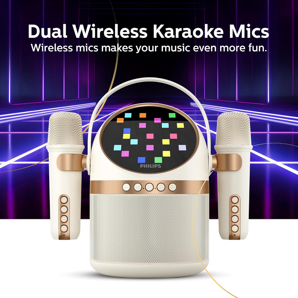 Philips Wireless Bluetooth Karaoke Speaker with 2 Microphones - TAS2509WT/00