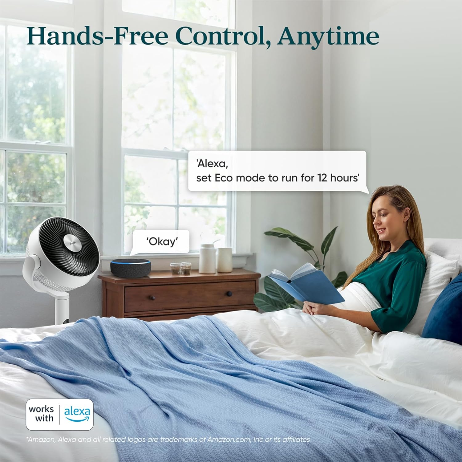 Levoit Standing Fan for Bedroom, CirculAir 120° Oscillating, Quiet 20dB, 9 Speeds, 4 Modes, DC Motor, 2 in 1 Pedestal & Tabletop, 82ft, Remote Control, Sensor, 9H Timer, 908CFM Ultra-High Airflow