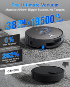 Ecovacs DEEBOT X11 OmniCyclone Robot Vacuum and Mop, Bagless 60-Day Station, 19,500Pa Suction, GaN Fast Charging for Large Homes, Self-Washing Roller Mop, Zero-Tangle for Pet Hair, Smart Navigation