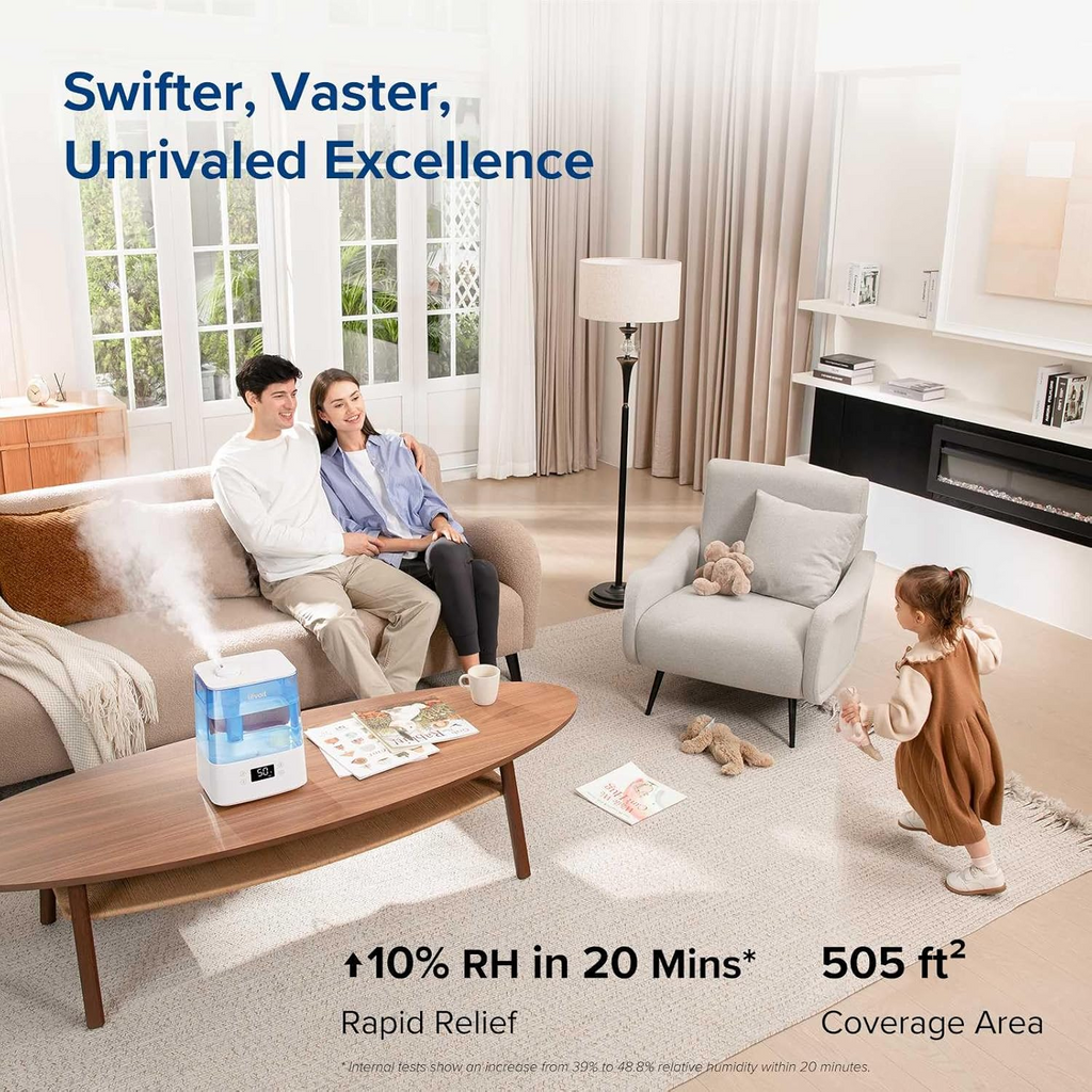 LEVOIT Classic300S Ultrasonic Smart Top Fill Humidifier, Extra Large 6L Tank for Whole Family, APP & Voice Control, Essential Oil Diffuser, Humidity Setting with Sensor, Quiet Sleep Mode, NLightight