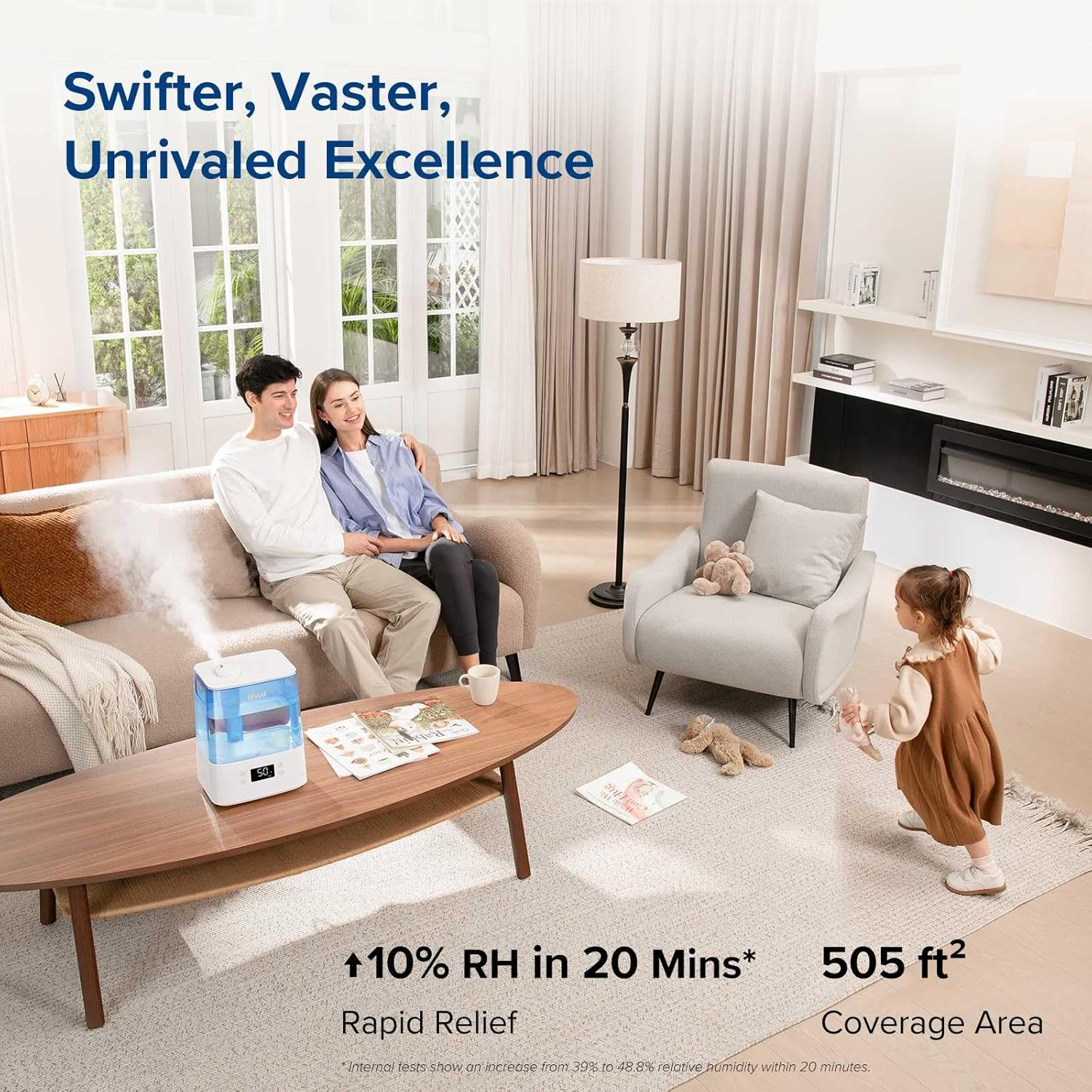 LEVOIT Classic300S Ultrasonic Smart Top Fill Humidifier, Extra Large 6L Tank for Whole Family, APP & Voice Control, Essential Oil Diffuser, Humidity Setting with Sensor, Quiet Sleep Mode, NLightight