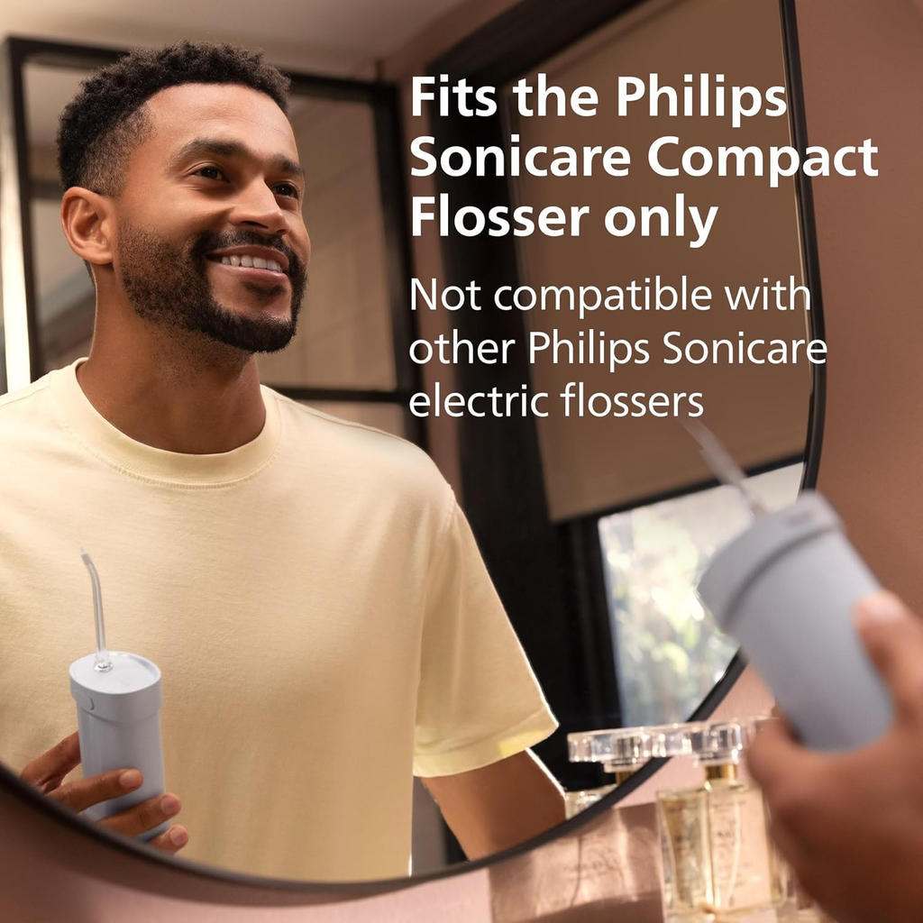 Philips Sonicare Genuine Replacement Nozzles for Compact Flosser, N1 Standard and N2 Comfort, 2-pack, HX3072/00