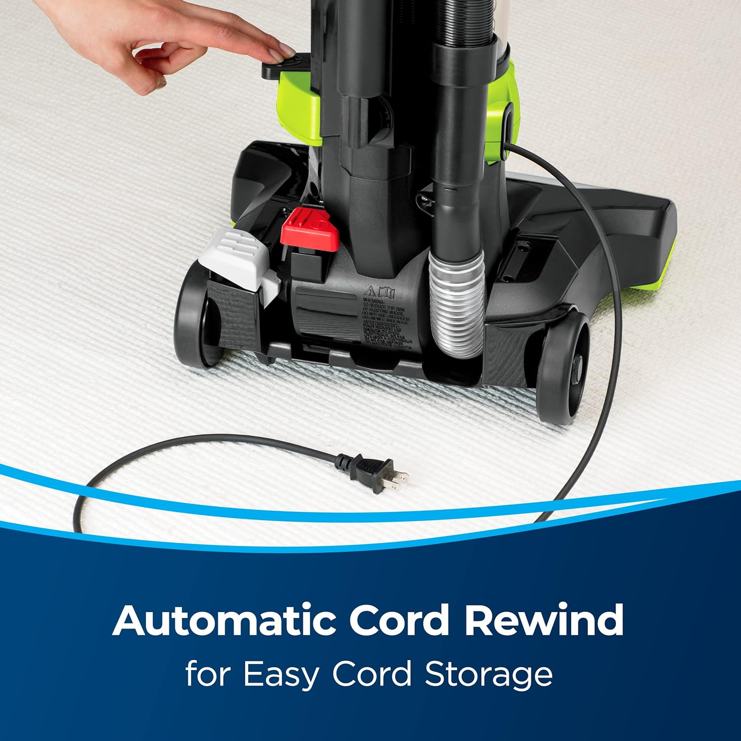 Bissell PowerForce Helix Turbo Rewind 2261E – Upright Vacuum Cleaner with Multi-Cyclonic Suction, Automatic Cord Rewind, Lightweight, Ideal for Dust, Hair & Deep Cleaning