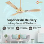 Orient Electric Gratia Antidust| High-Speed Ceiling Fan | Long-Lasting and Decorative | Exceptional Functionality | Aesthetic Design | Warranty (2 years) | (Topaz Gold)