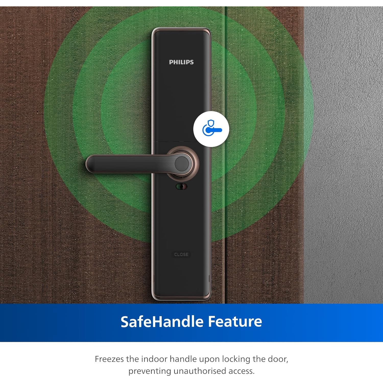 Philips EasyKey 7300-5HB Smart Door Lock - Smart Lock, Smart Door Lock , Fingerprint Lock, Smart Home, Home Improvement, Keyless Door Lock, Smart Home Gadgets, Safety Lock- Copper Mohammed Fakhroo& Bros.