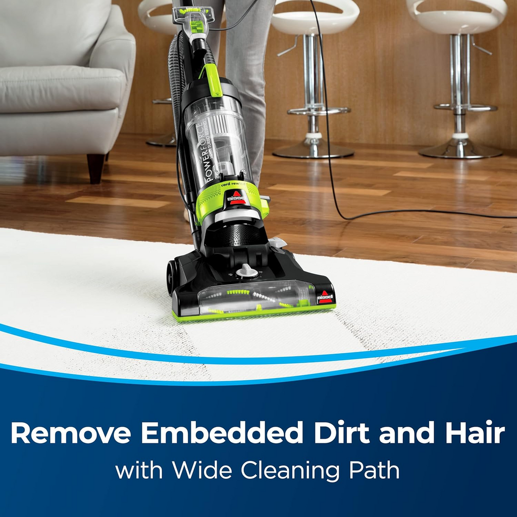 Bissell PowerForce Helix Turbo Rewind 2261E – Upright Vacuum Cleaner with Multi-Cyclonic Suction, Automatic Cord Rewind, Lightweight, Ideal for Dust, Hair & Deep Cleaning