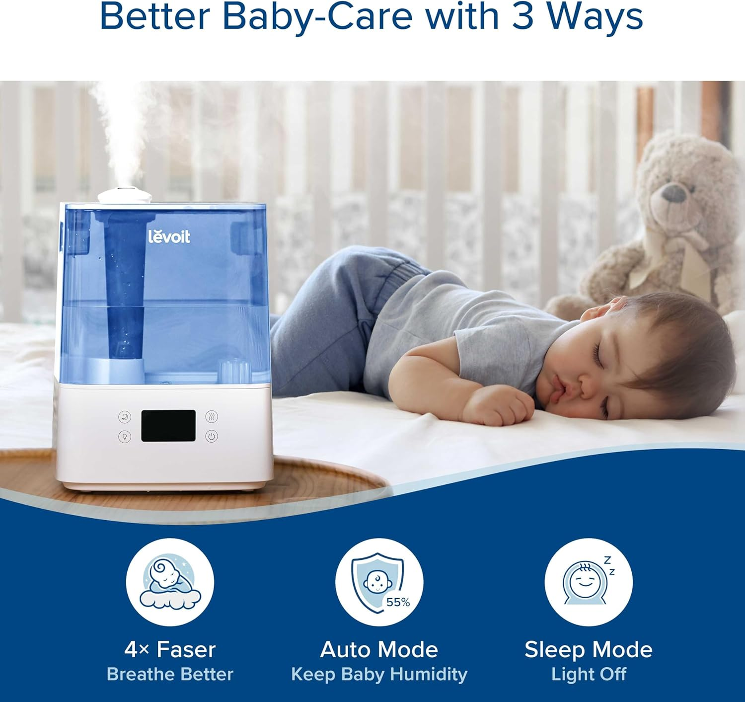 LEVOIT Classic300S Ultrasonic Smart Top Fill Humidifier, Extra Large 6L Tank for Whole Family, APP & Voice Control, Essential Oil Diffuser, Humidity Setting with Sensor, Quiet Sleep Mode, NLightight