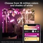 مجموعة قاعدة مصباح سبوت في الهواء الطلق Philips Hue Lily White &amp; Color (يتطلب Hue Hub)، 3 مصابيح سبوت مع مصدر طاقة + حامل، تعمل مع Alexa وHomeKit ومساعد Google 