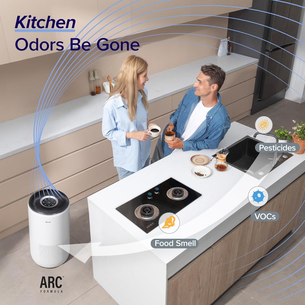 LEVOIT Air Purifiers for Large Home Bedroom 83m², CADR 400m³/h, Alexa Enabled, Filter with PM2.5 Intelligent Air Quality Sensor, Auto Mode, Air Freshener