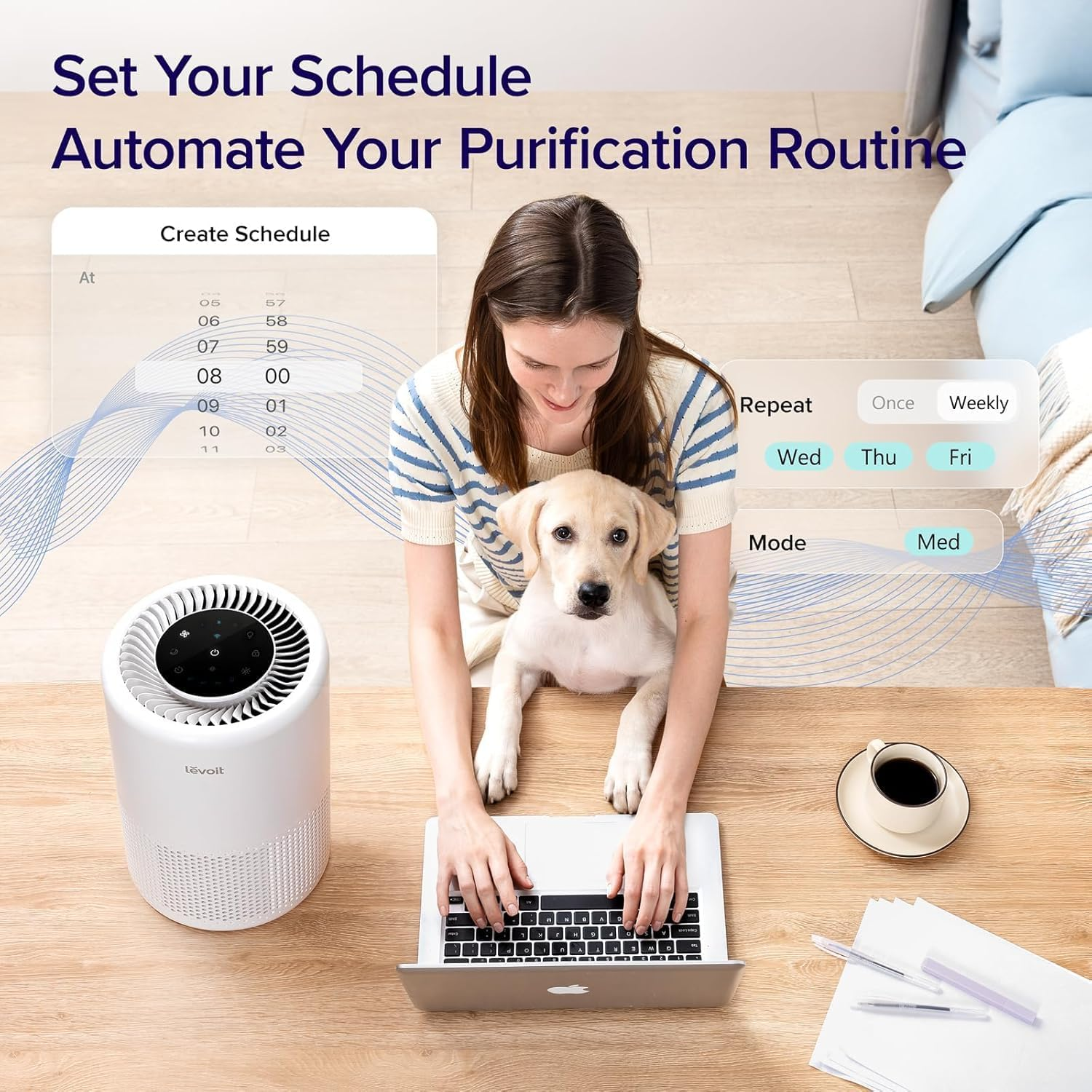 LEVOIT Core 200S Smart WiFi Air Purifier Night Light Sleep Soundly Core-200S White