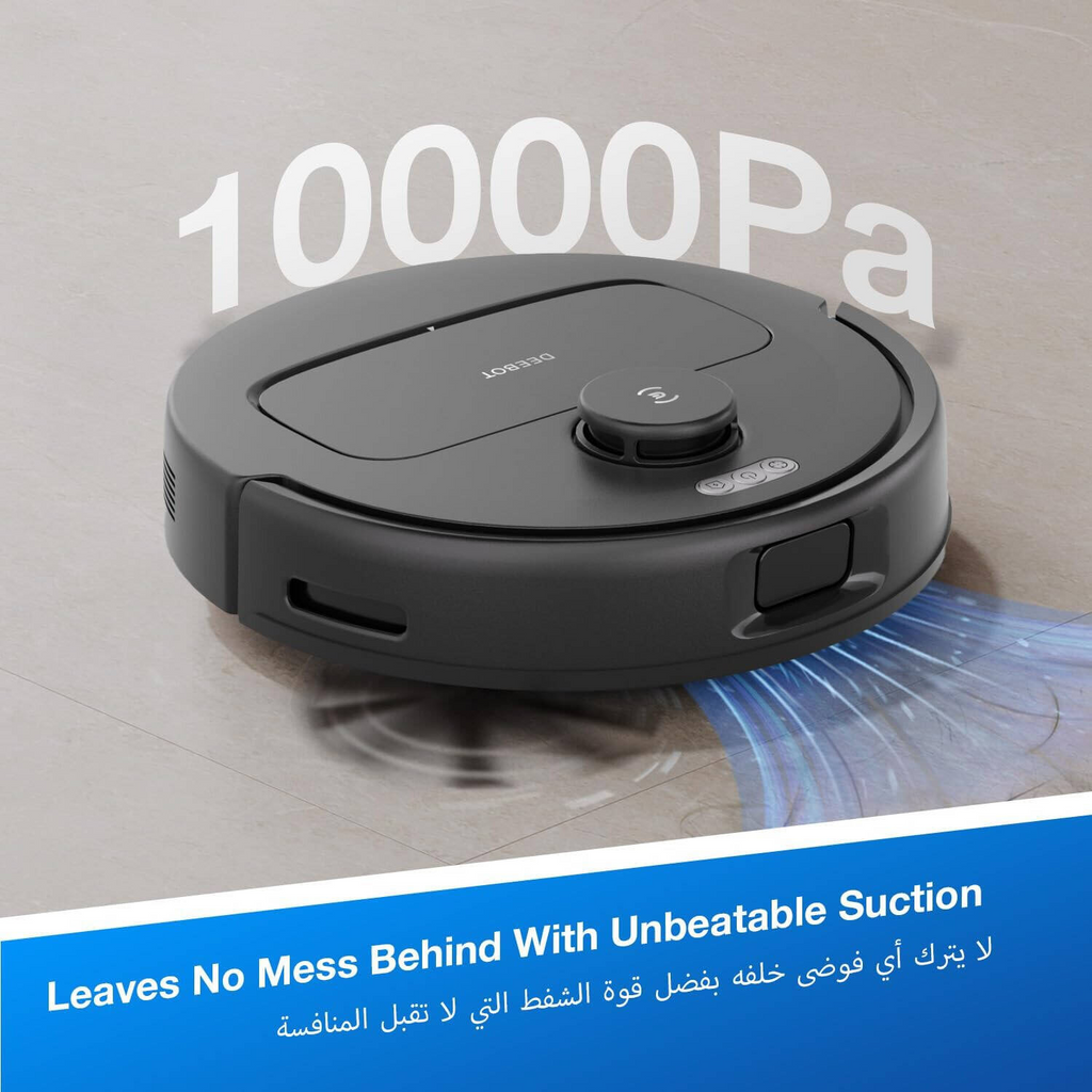 Ecovacs Deebot N20e Robot Vacuum Cleaner with Mop, 10000Pa Strongest Suction Robotic Vacuum, Anti-Hair Tangle, 350 Minutes Runtime, TrueMapping Intelligent Path Planning, Black | N20e