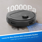 Ecovacs Deebot N20e Robot Vacuum Cleaner with Mop, 10000Pa Strongest Suction Robotic Vacuum, Anti-Hair Tangle, 350 Minutes Runtime, TrueMapping Intelligent Path Planning, Black | N20e