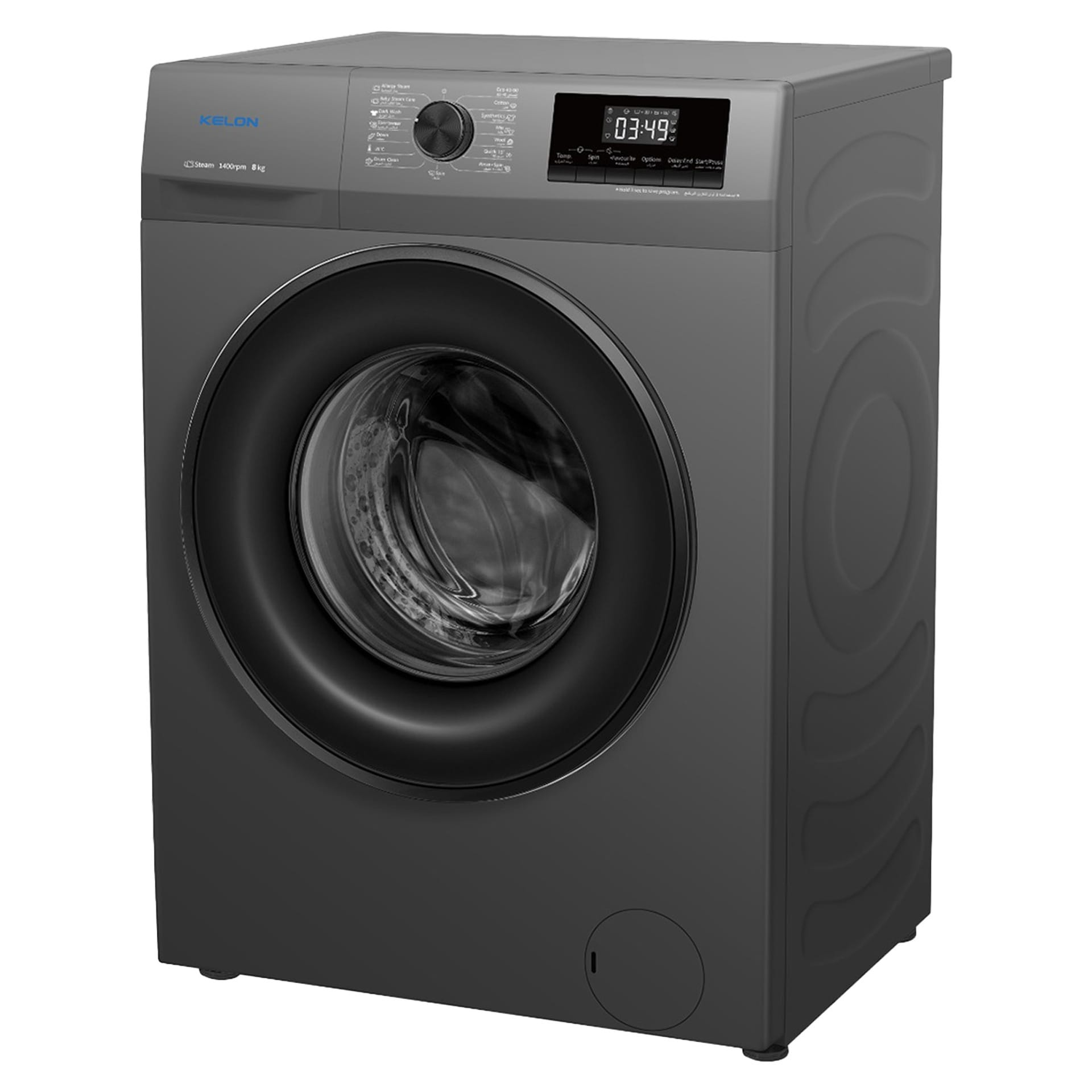 Kelon Front Load Fully Automatic Washing Machine, 8 kg, 1400 RPM, Titanium Grey, KWFMP8014MG