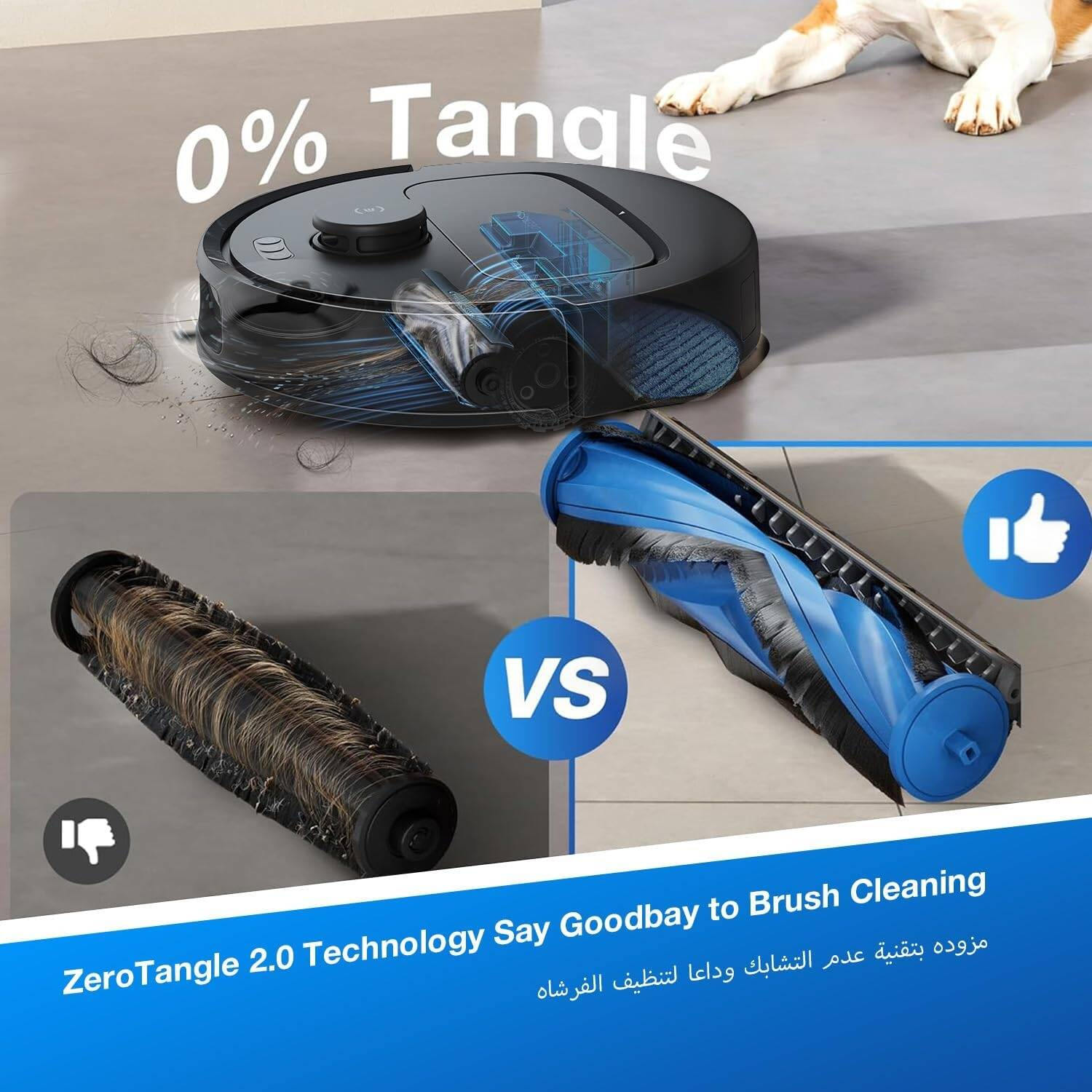 Ecovacs Deebot N20e Robot Vacuum Cleaner with Mop, 10000Pa Strongest Suction Robotic Vacuum, Anti-Hair Tangle, 350 Minutes Runtime, TrueMapping Intelligent Path Planning, Black | N20e