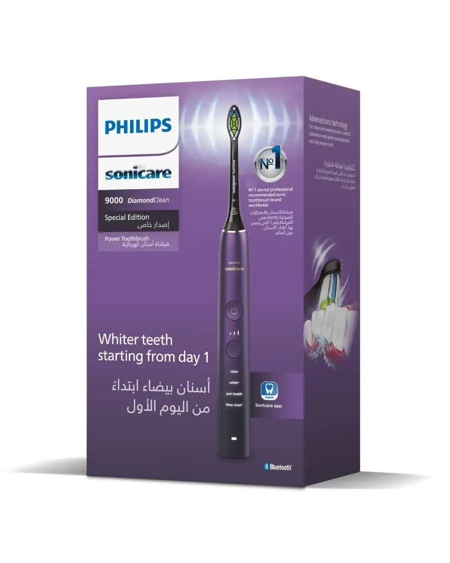 PHILIPS Sonicare DiamondClean 9000 Electric Toothbrush, 1 Brush Head, Aqua 1000% More Plaque Removal¹, Visual Pressure Sensor, 12 Brush Settings, App Connected, 14-Day Battery, Travel Case Mohammed Fakhroo& Bros.