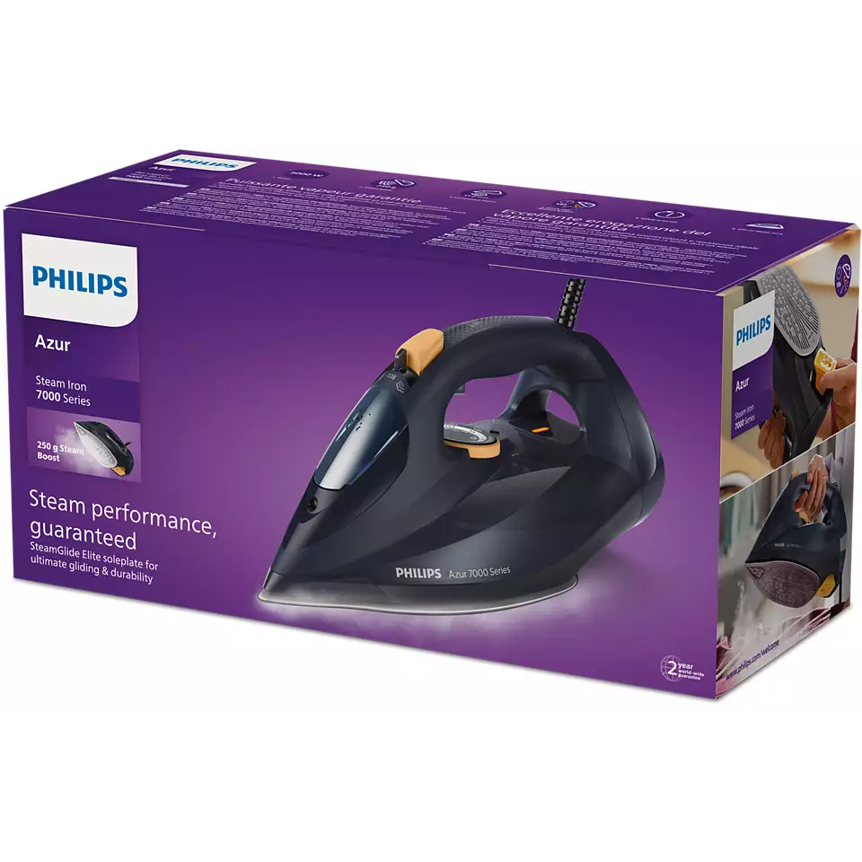 Philips 7000 Series HV Steam Iron Blue/Yellow DST7060/26