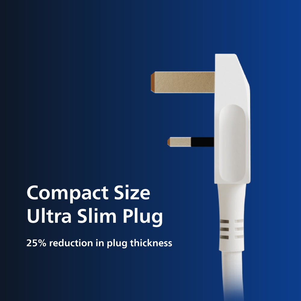 Philips Extension Cord , 3 Port UK, 1X USB-A & 1X USB-C, 3M, White - CHP4131WB/89